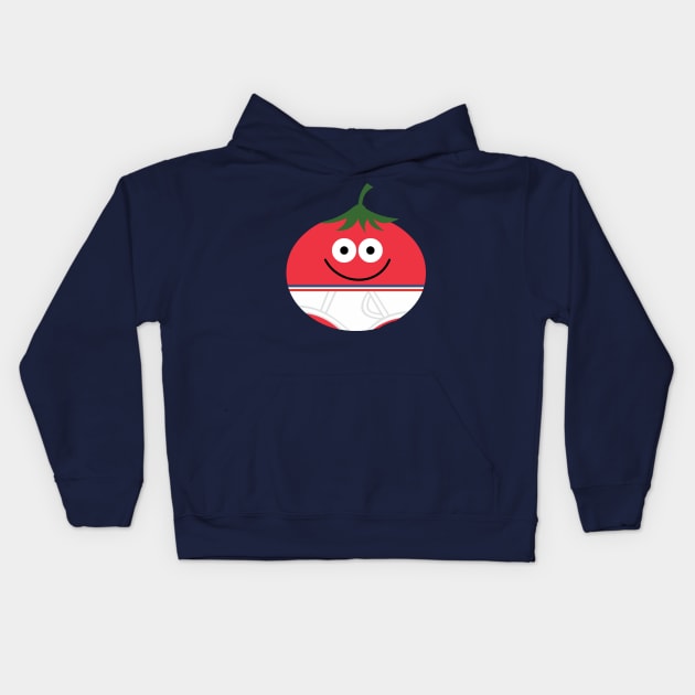 TOMATO IN UNDERWEAR Kids Hoodie by toddgoldmanart